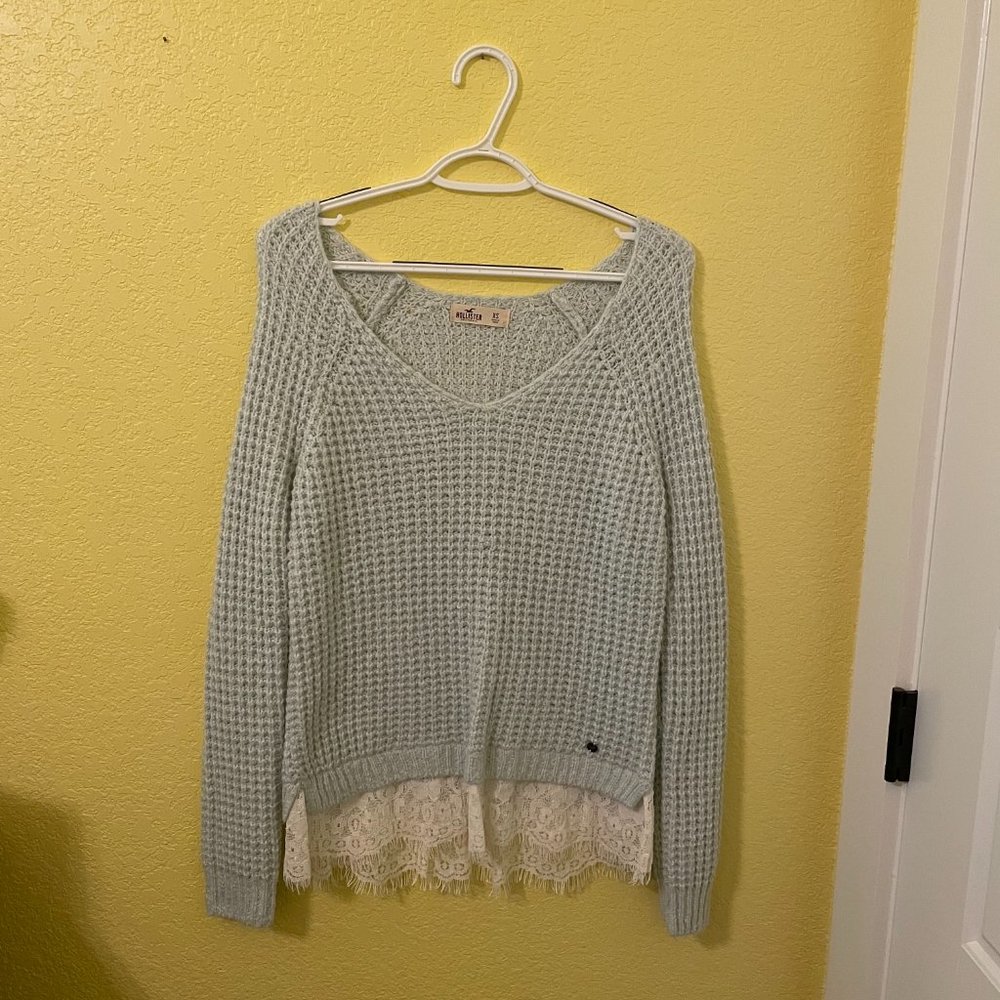 Two Knit Sweaters with Lace
